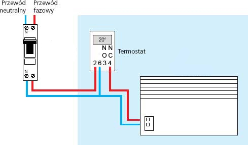Termostat regulator temperatury NO NC 230V z diodą